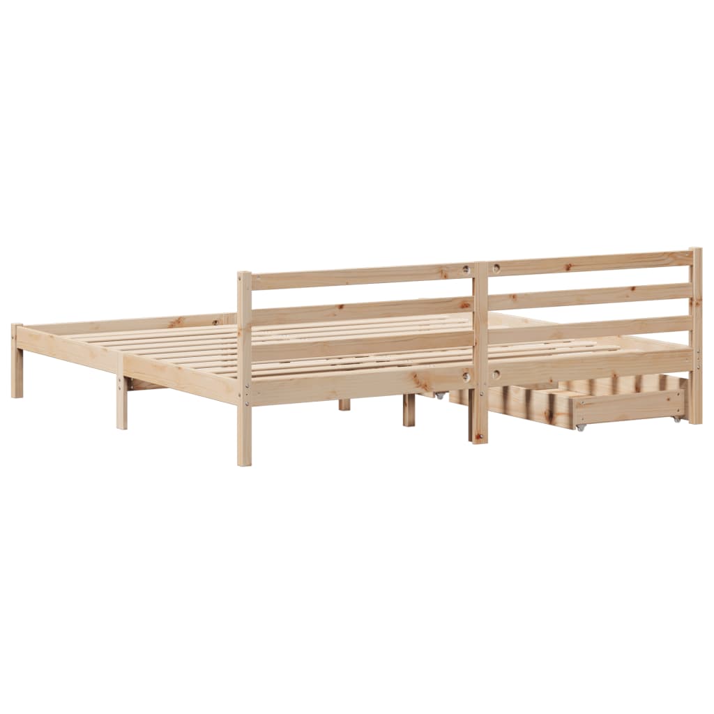 Bedframe zonder matras massief grenenhout 180x200 cm