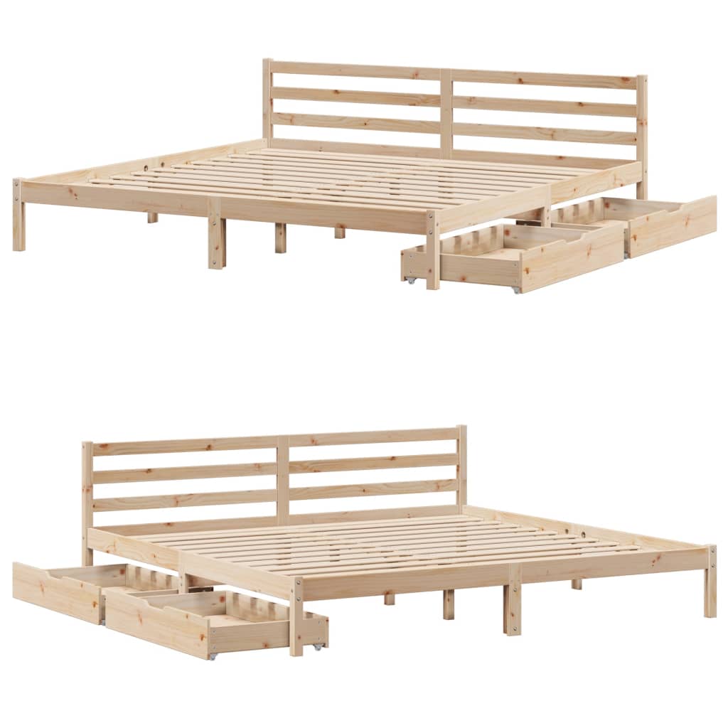 Bedframe zonder matras massief grenenhout 180x200 cm