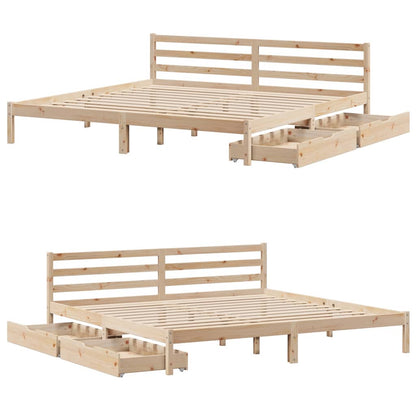 Bedframe zonder matras massief grenenhout 180x200 cm