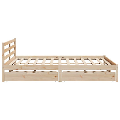 Bedframe zonder matras massief grenenhout 200x200 cm