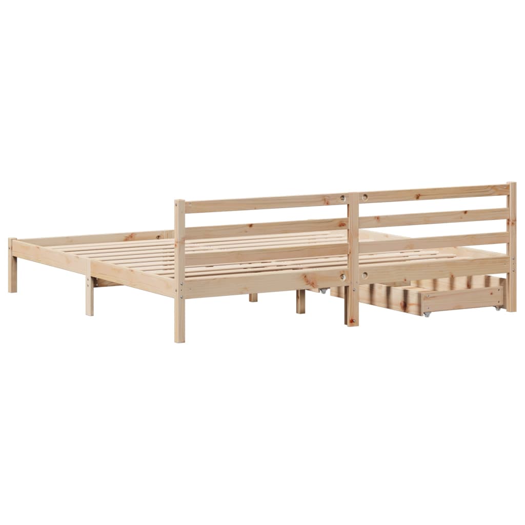 Bedframe zonder matras massief grenenhout 200x200 cm