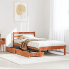 Bedframe massief grenenhout wasbruin 90x190 cm met lades