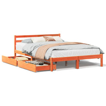 Bedframe zonder matras massief grenenhout wasbruin 120x200 cm