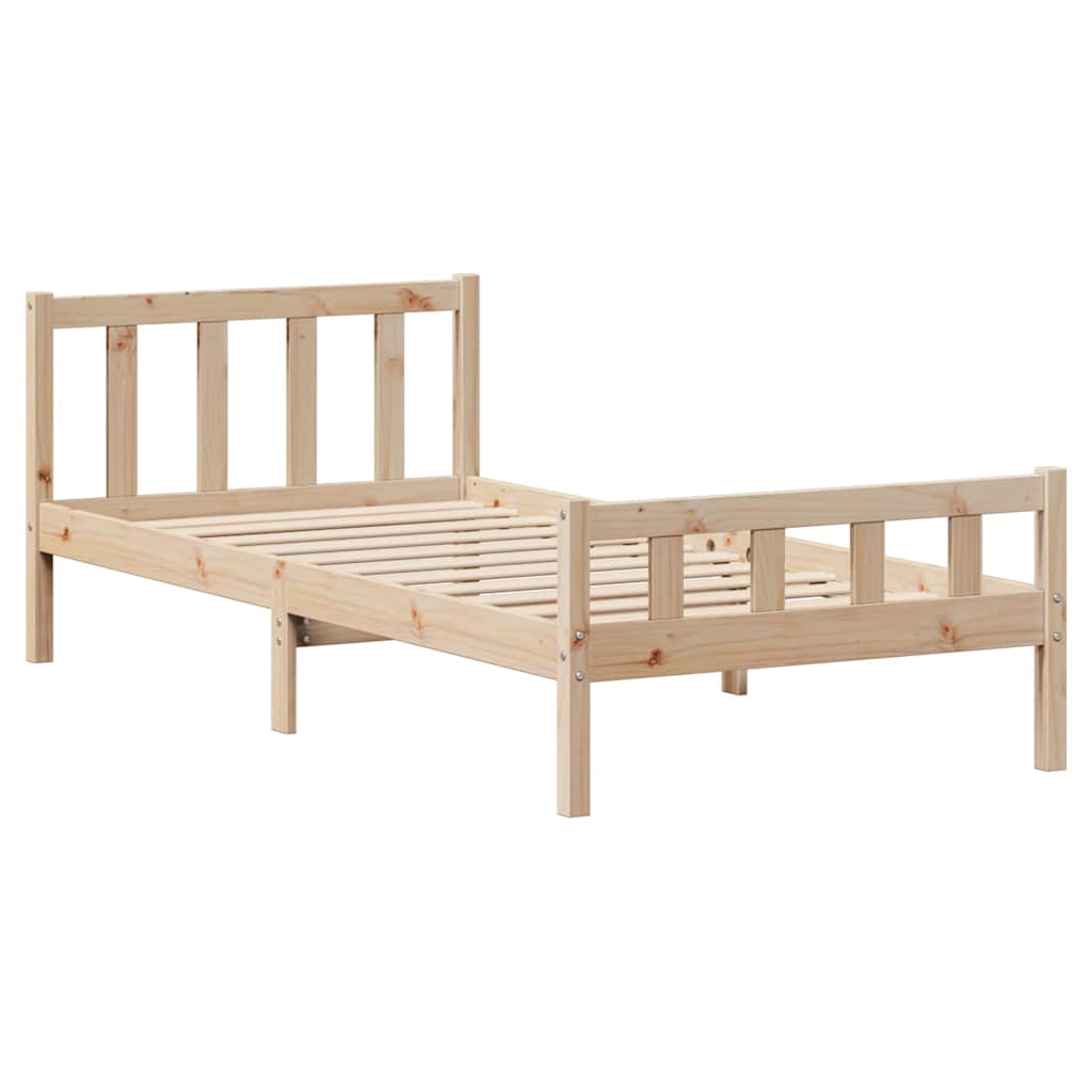 Bedframe zonder matras massief grenenhout 75x190 cm