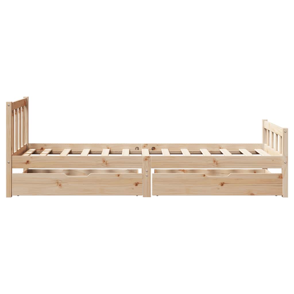 Bedframe Zonder Matras Massief Grenenhout 90 x 190 cm Naturel