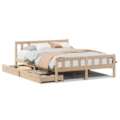 Bedframe zonder matras massief grenenhout 120x190 cm