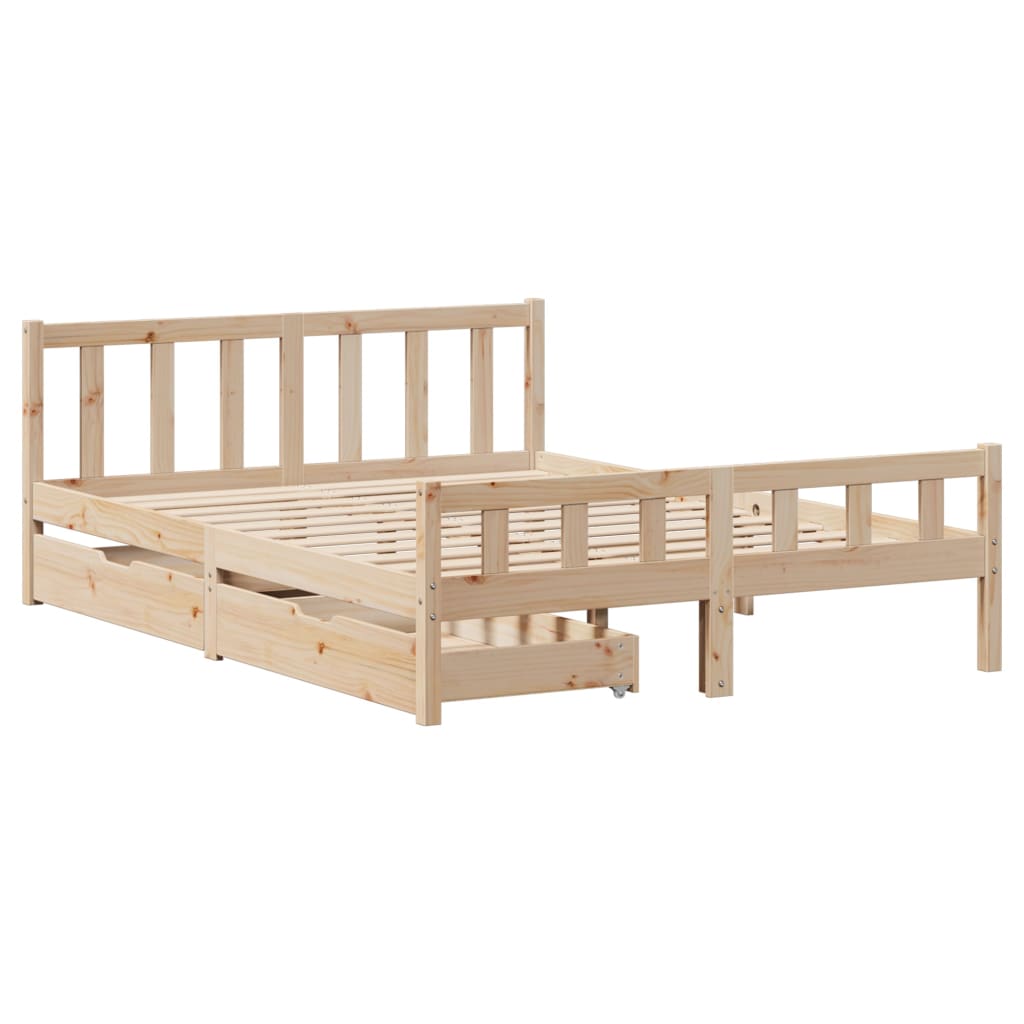 Bedframe zonder matras massief grenenhout 120x190 cm