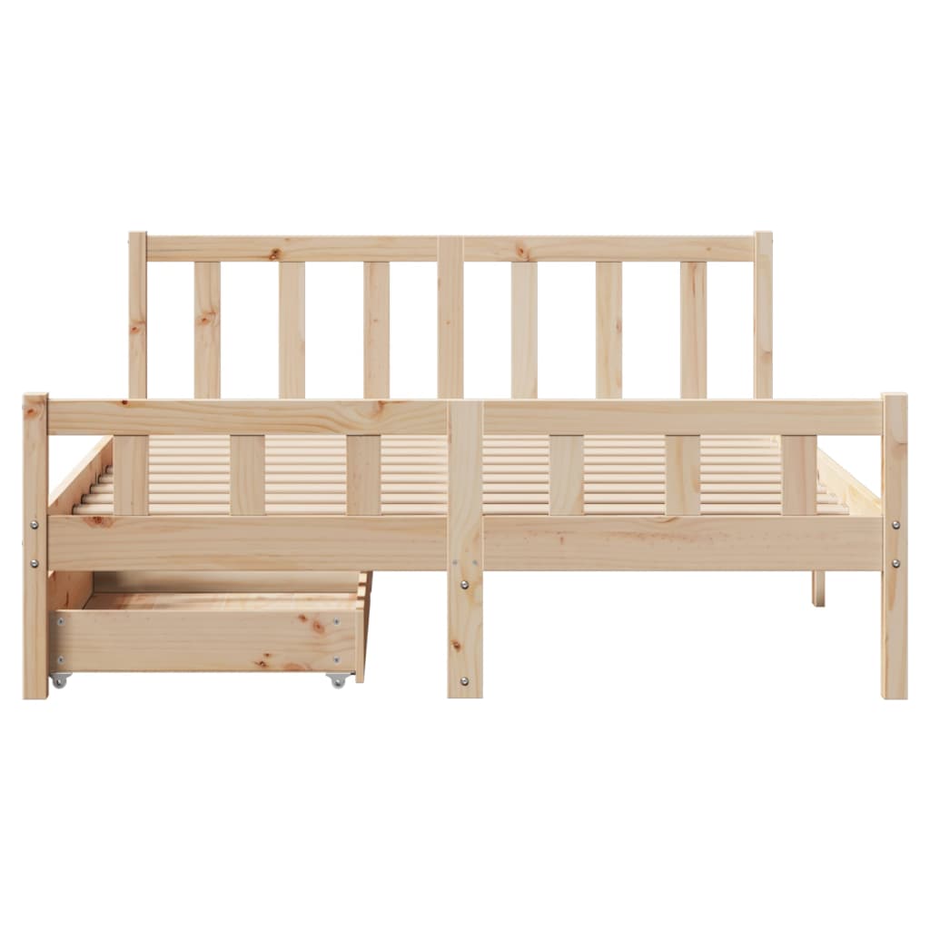 Bedframe zonder matras massief grenenhout 120x190 cm