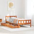 Solid pine bed frame, wax brown, 75x190 cm (mattress not included)