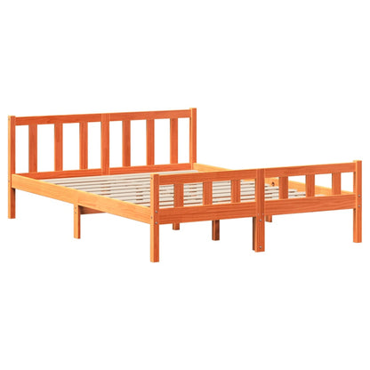 Bedframe zonder matras massief grenenhout wasbruin 160x200 cm