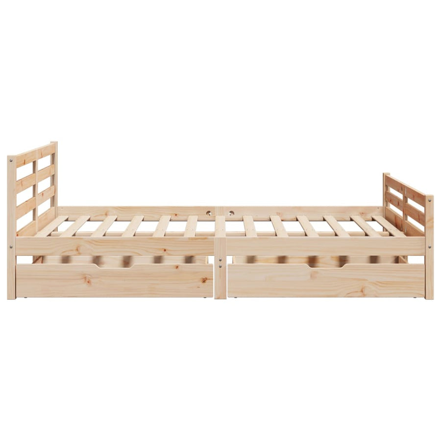 Bedframe zonder matras massief grenenhout 135x190 cm