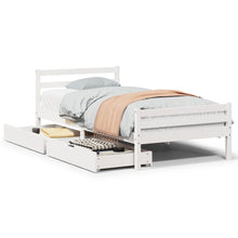 Bedframe zonder matras massief grenenhout wit 140x200 cm