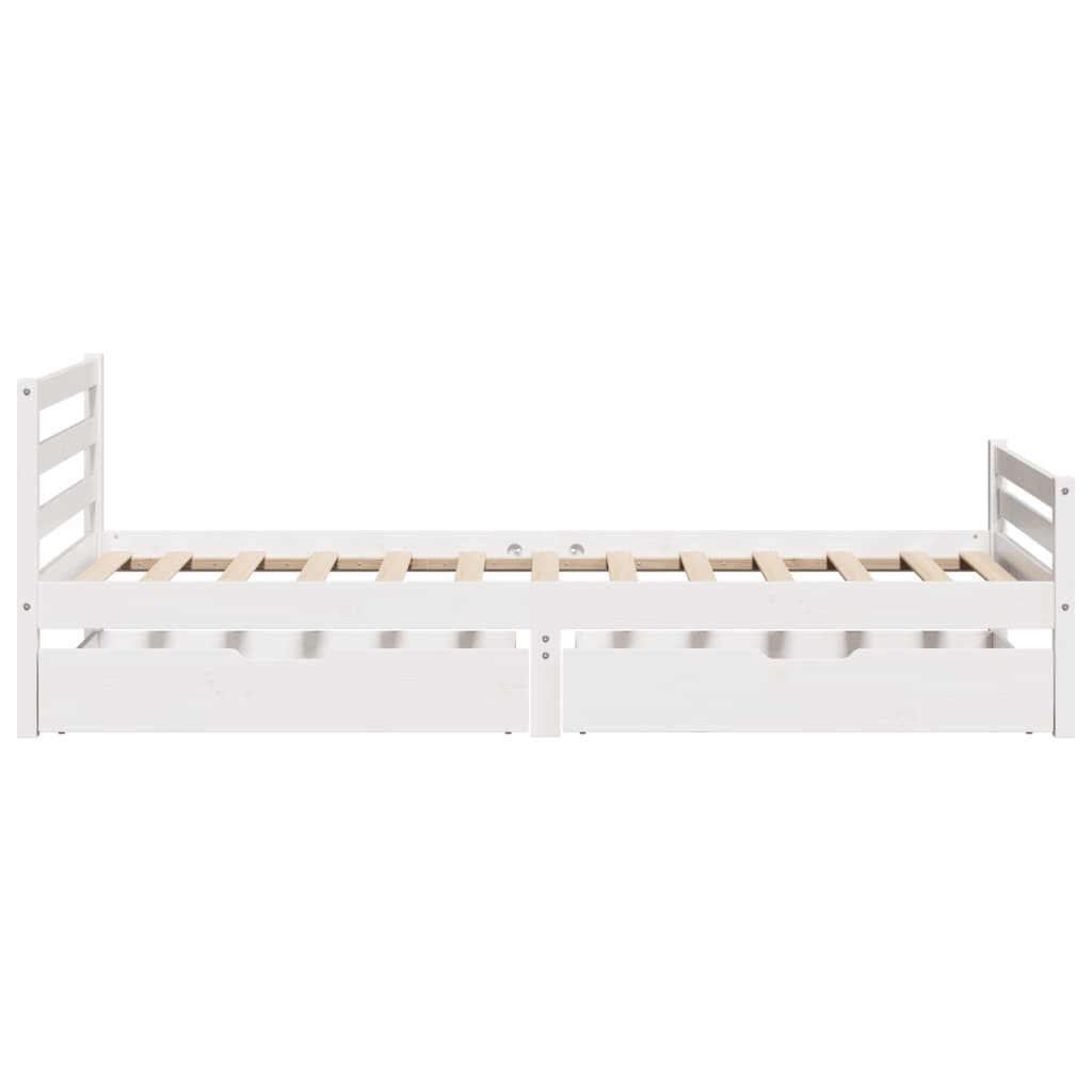 Bedframe zonder matras massief grenenhout wit 140x200 cm