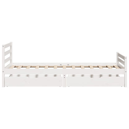 Bedframe zonder matras massief grenenhout wit 140x200 cm