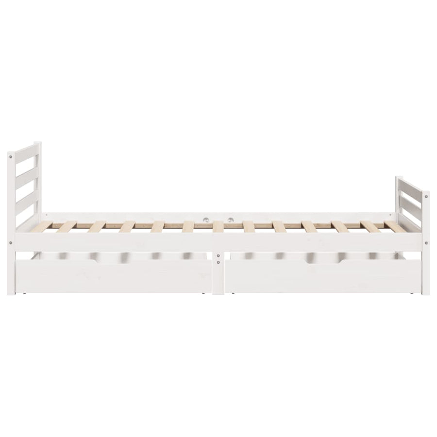 Bedframe zonder matras massief grenenhout wit 140x200 cm