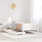 Bed frame without mattress solid pine white 140x200 cm
