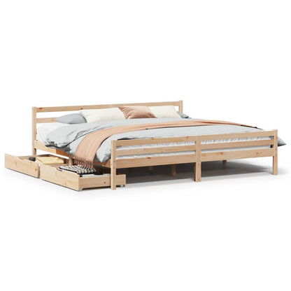 Bedframe zonder matras massief grenenhout 200x200 cm
