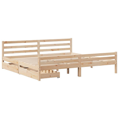 Bedframe zonder matras massief grenenhout 200x200 cm