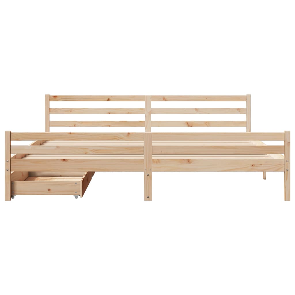 Bedframe zonder matras massief grenenhout 200x200 cm