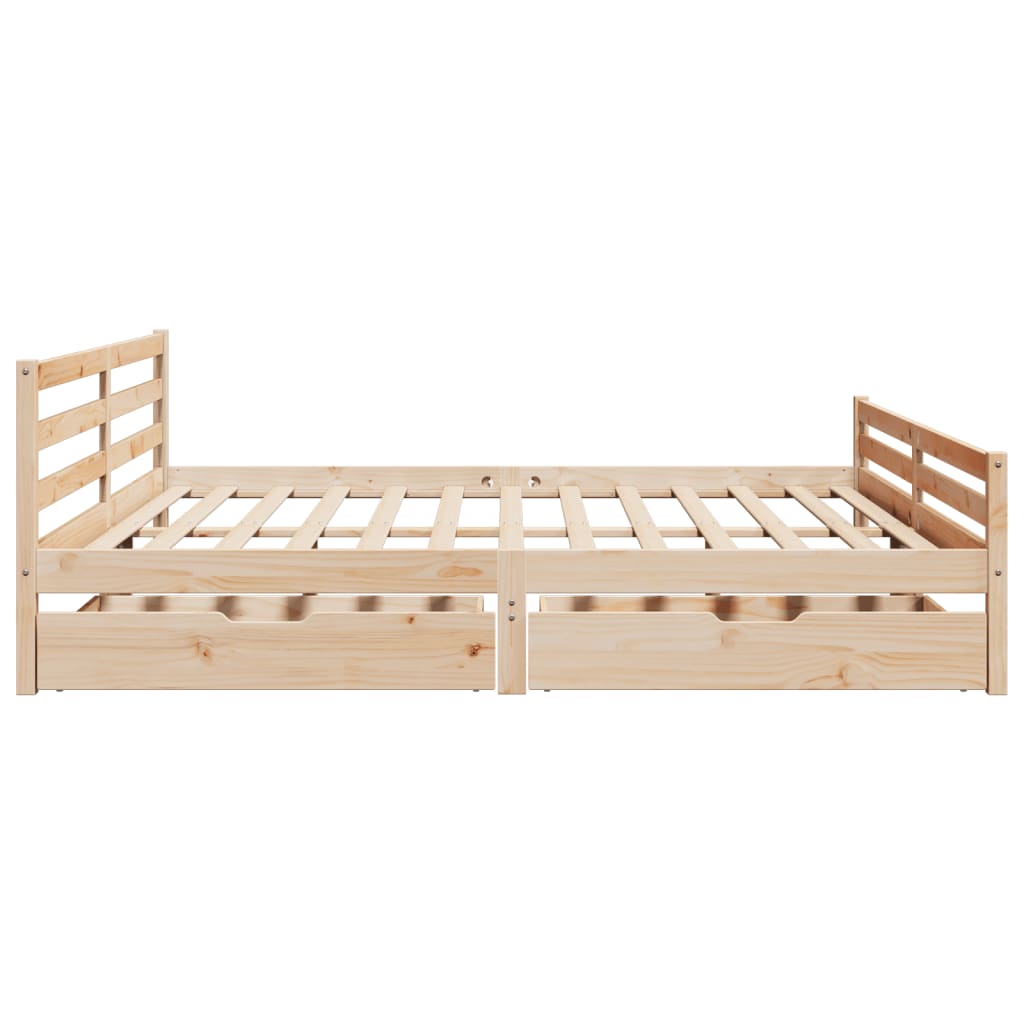 Bedframe zonder matras massief grenenhout 200x200 cm
