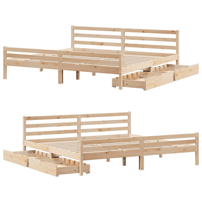 Bedframe zonder matras massief grenenhout 200x200 cm