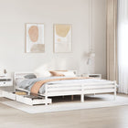 Bed frame without mattress solid pine wood white 200x200 cm