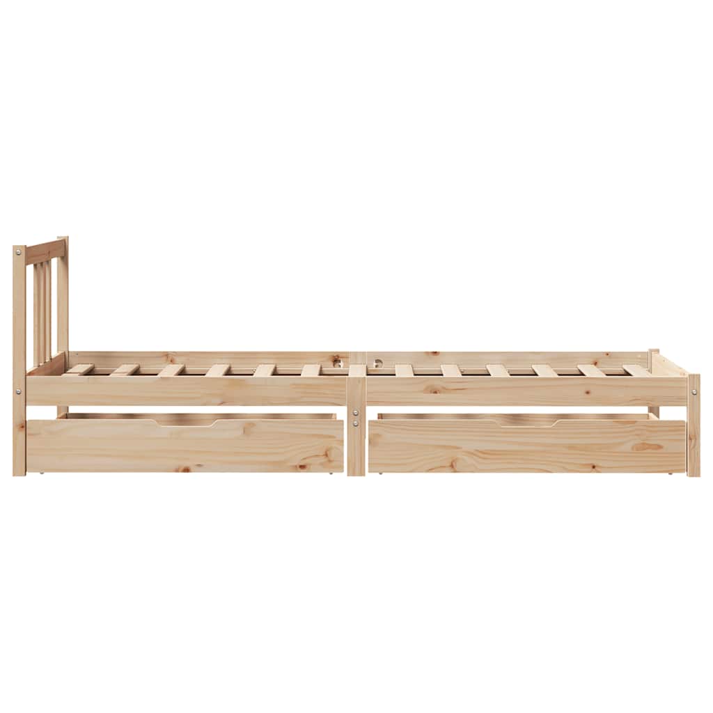 Bedframe Zonder Matras Massief Grenenhout 75 x 190 cm Naturel