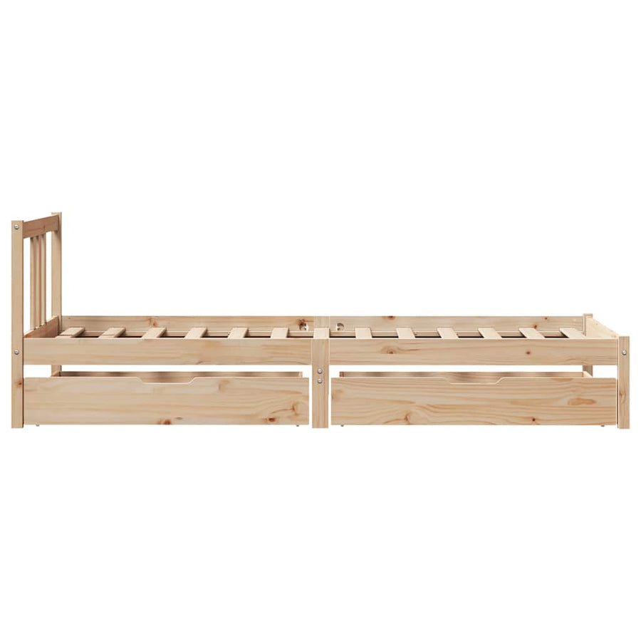 Bedframe Zonder Matras Massief Grenenhout 75 x 190 cm Naturel