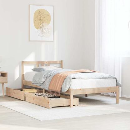 Bedframe Zonder Matras Massief Grenenhout 75 x 190 cm Naturel