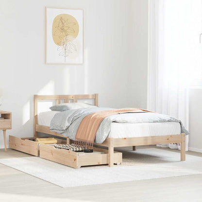 Bedframe Zonder Matras Massief Grenenhout 90 x 190 cm Naturel