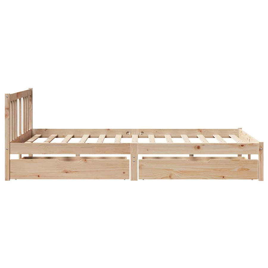 Bedframe Zonder Matras Massief Grenenhout 135 x 190 cm Naturel