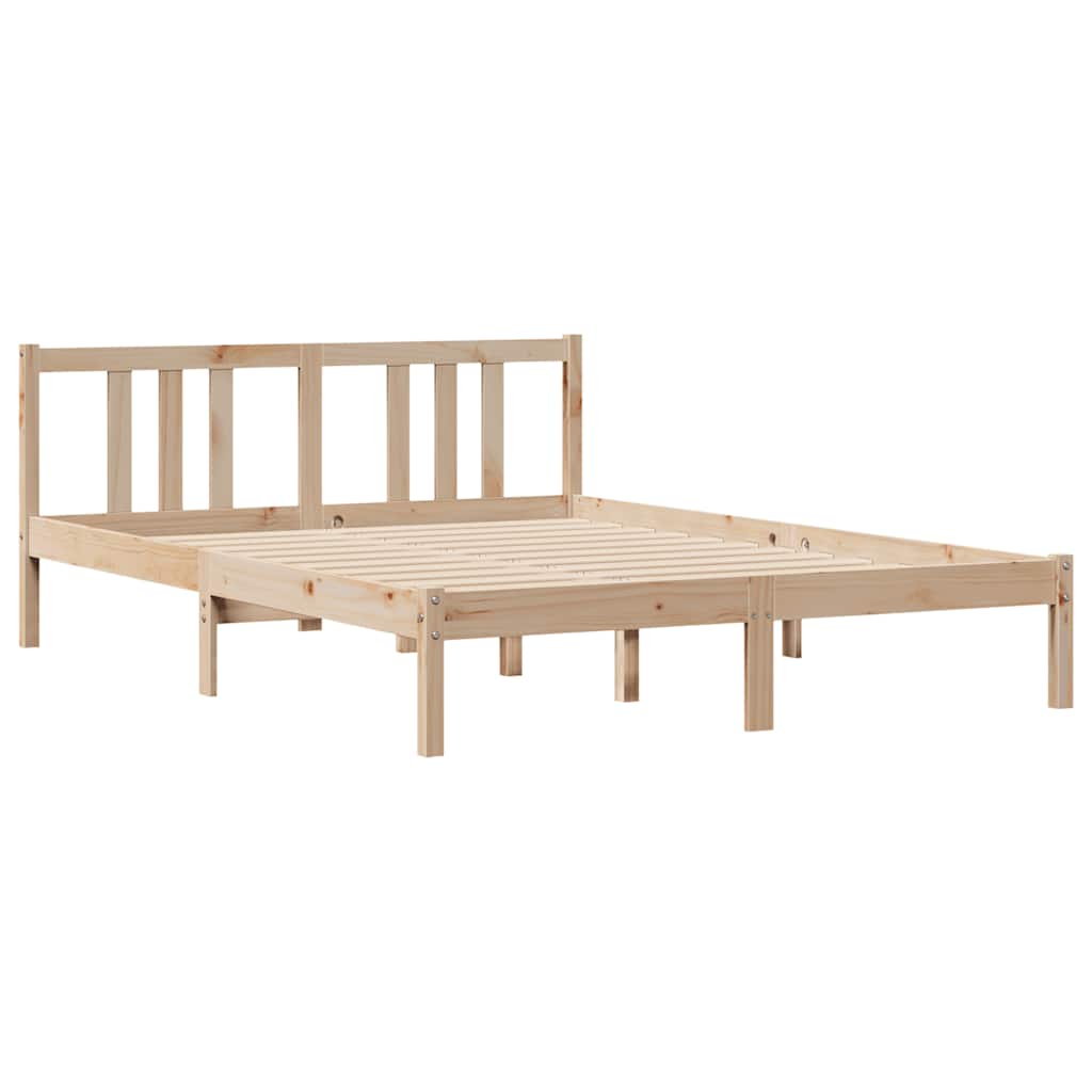 Bedframe Zonder Matras Massief Grenenhout 135 x 190 cm Naturel