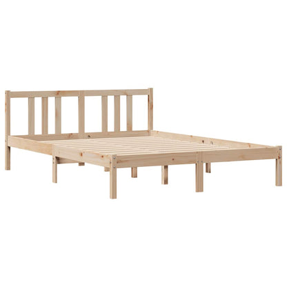 Bedframe Zonder Matras Massief Grenenhout 135 x 190 cm Naturel