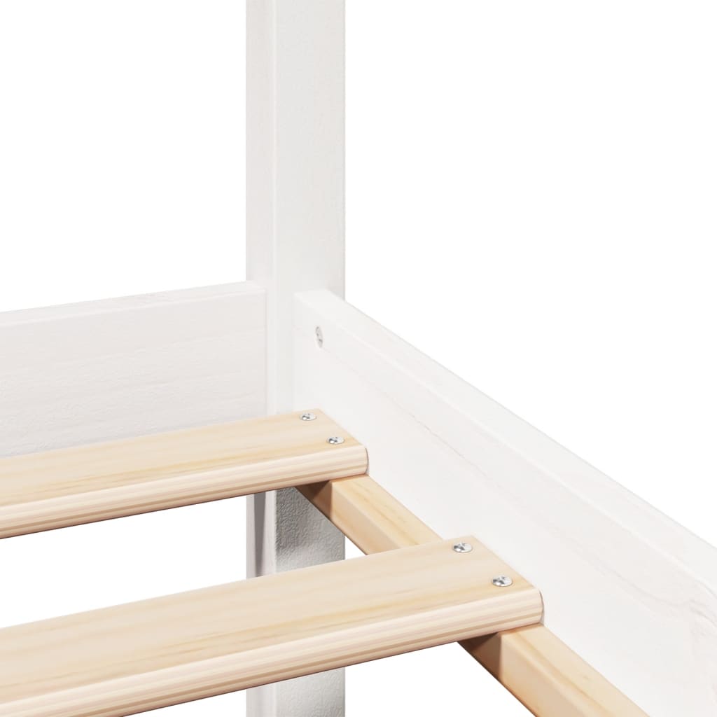 Bedframe zonder matras massief grenenhout wit 90x200 cm