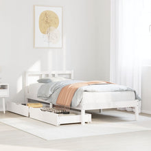 Bedframe zonder matras massief grenenhout wit 90x200 cm