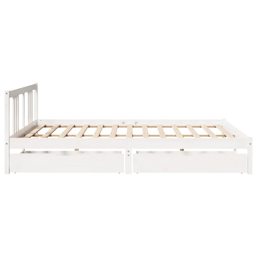 Bedframe zonder matras massief grenenhout wit 200x200 cm
