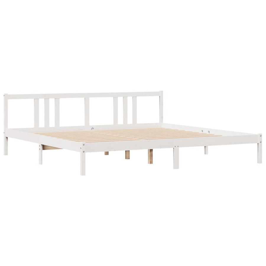 Bedframe zonder matras massief grenenhout wit 200x200 cm