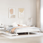 Bed frame without mattress solid pine wood white 200x200 cm