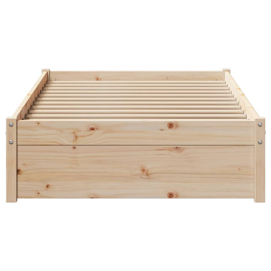 Bedframe zonder matras massief grenenhout 75x190 cm