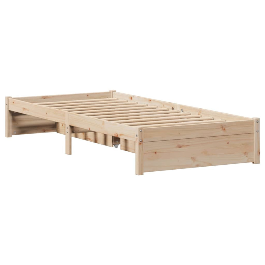 Bedframe zonder matras massief grenenhout 75x190 cm