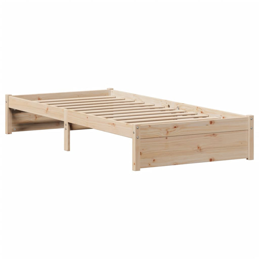 Bedframe zonder matras massief grenenhout 75x190 cm