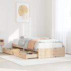 Pine Wood Bed Frame without Mattress 75x190 cm