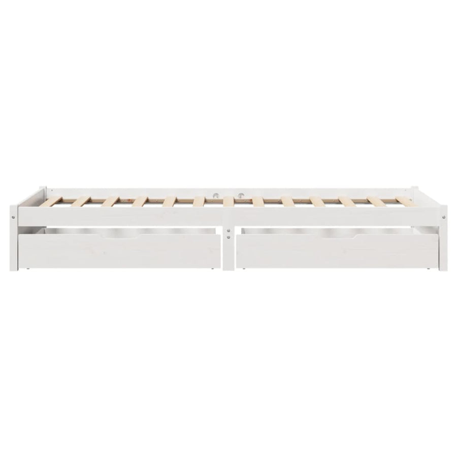 Bedframe zonder matras massief grenenhout wit 75x190 cm