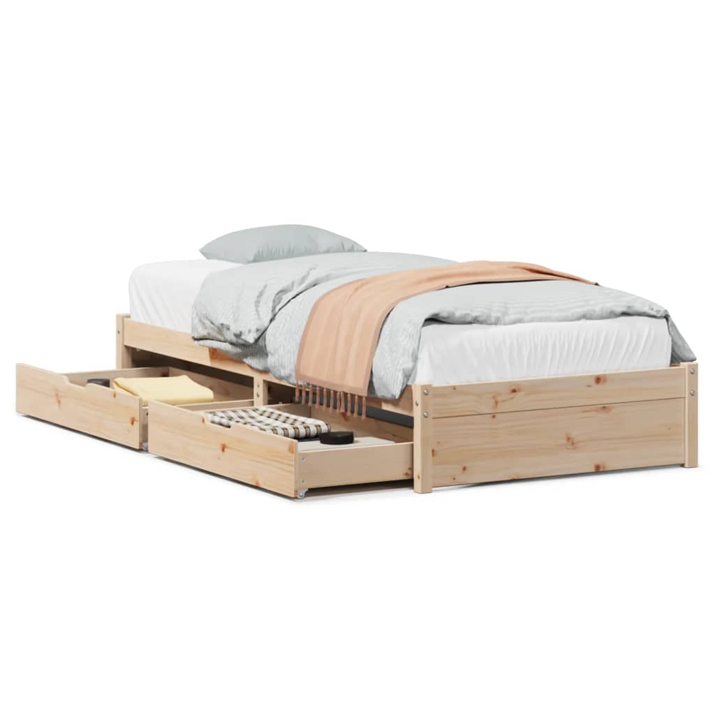 Bedframe zonder matras massief grenenhout 90x190 cm