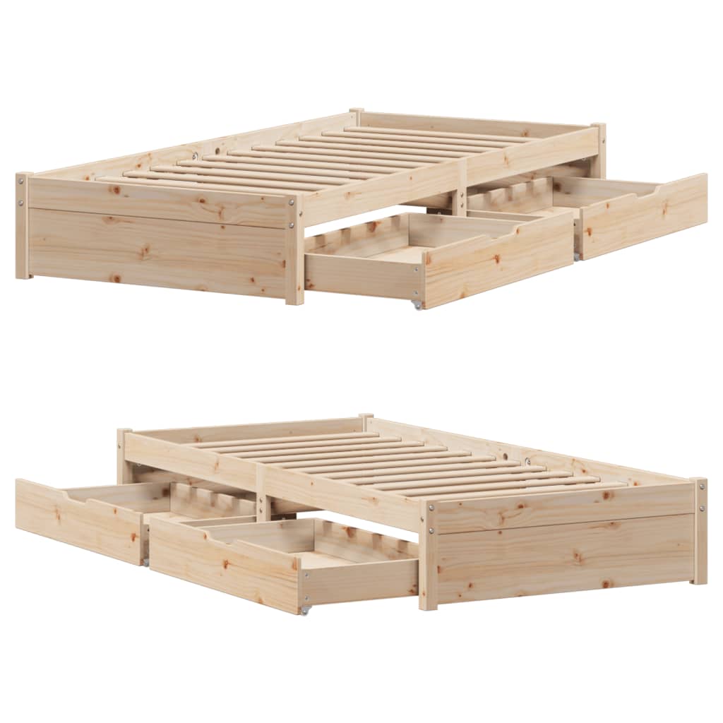 Bedframe zonder matras massief grenenhout 90x190 cm