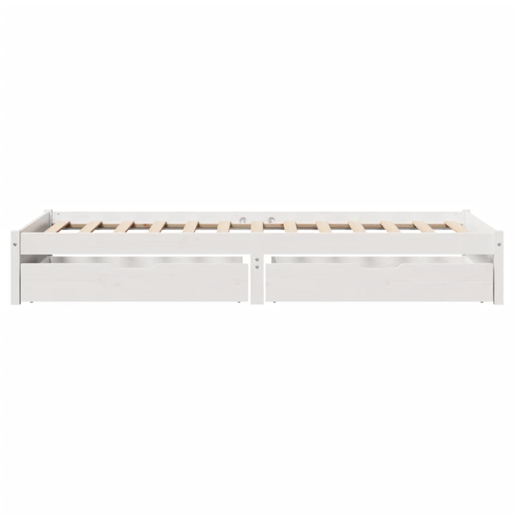 Bedframe zonder matras massief grenenhout wit 90x190 cm