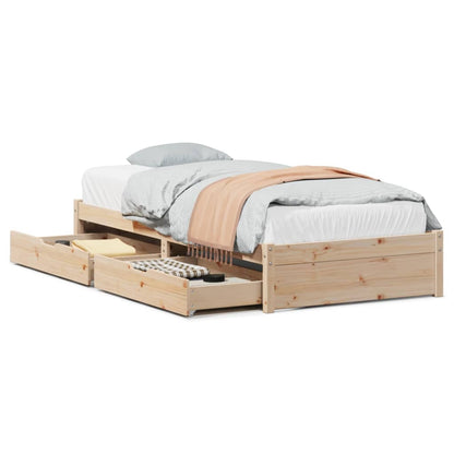 Bedframe zonder matras massief grenenhout 90x200 cm