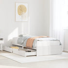 Bed frame without mattress solid pine wood white 90x200 cm