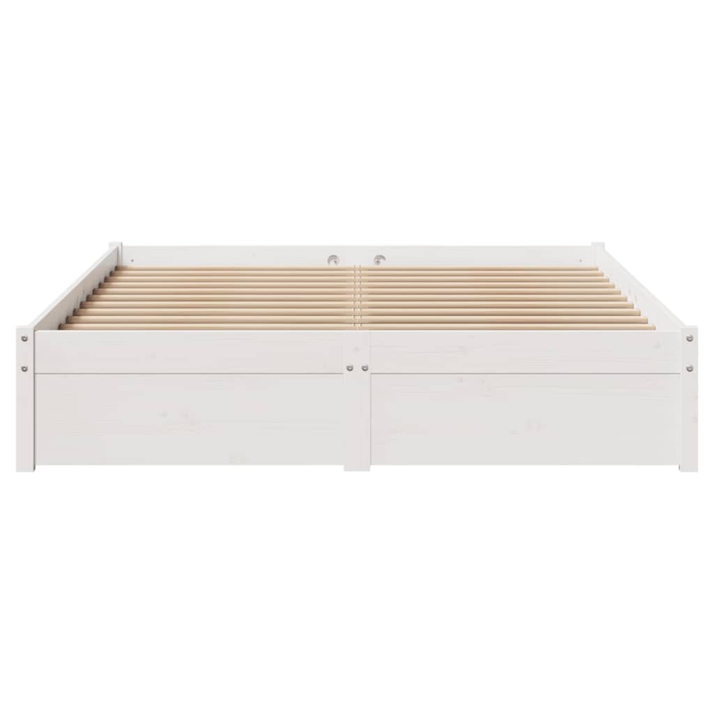 Bedframe zonder matras massief grenenhout wit 120x200 cm