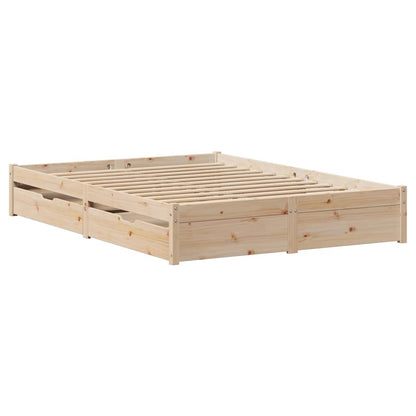 Bedframe zonder matras massief grenenhout 140x200 cm